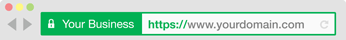 Your Visitors will see the Green Bar with your Business Name Extended Validation